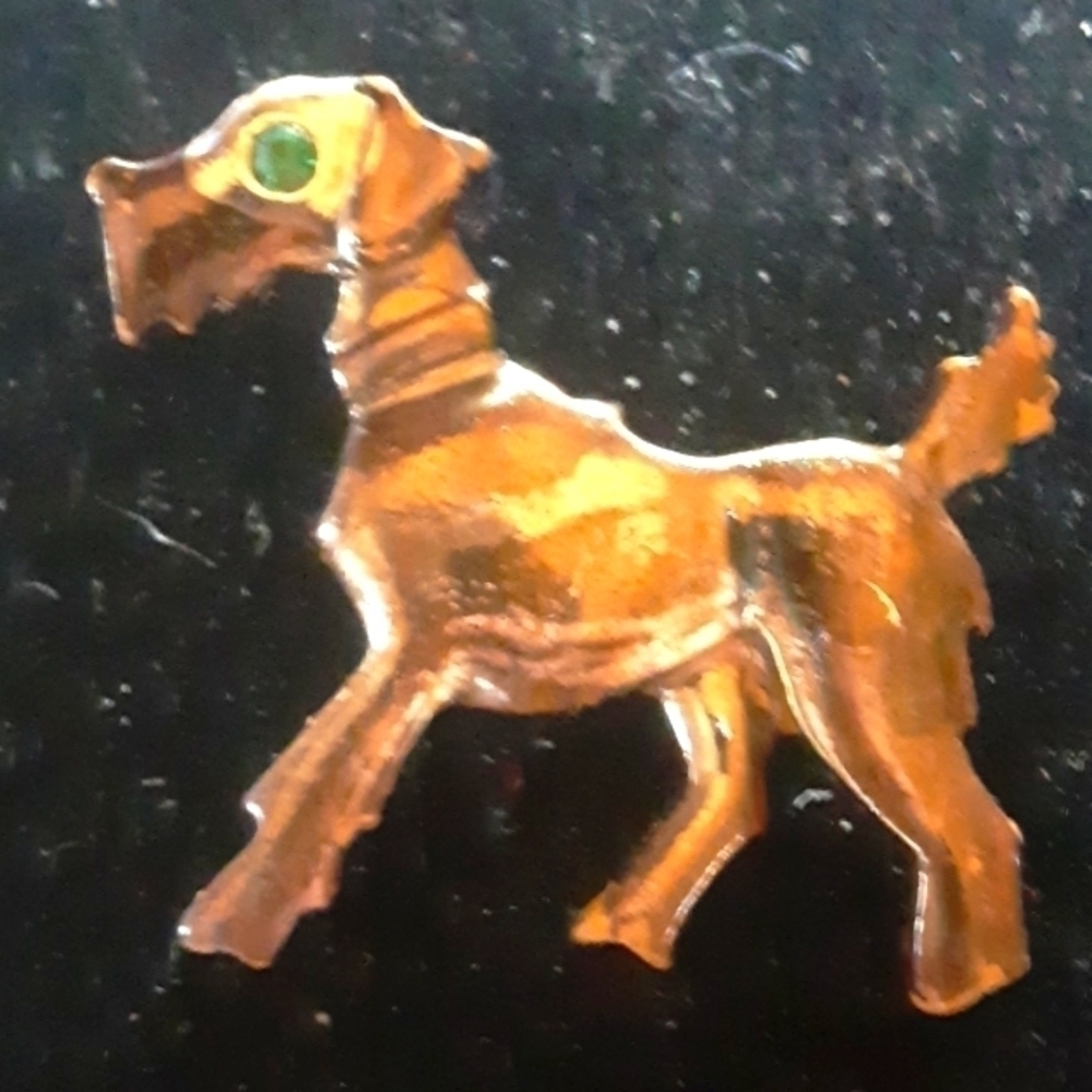 Vintage Gold Tone Schnauzer - Picture 2 of 5